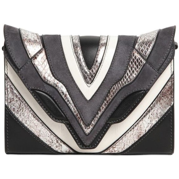 ELENA GHISELLINI Color Block Leather Clutch - Picture 1 of 1